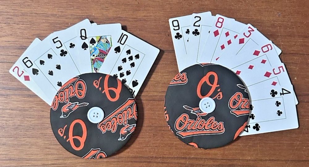 NEW Pair of Playing Card Holders Handmade Baltimore Orioles